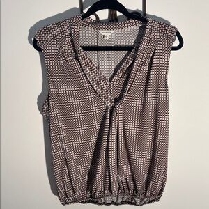 Max Studio Black and Pink Patterned Blouse